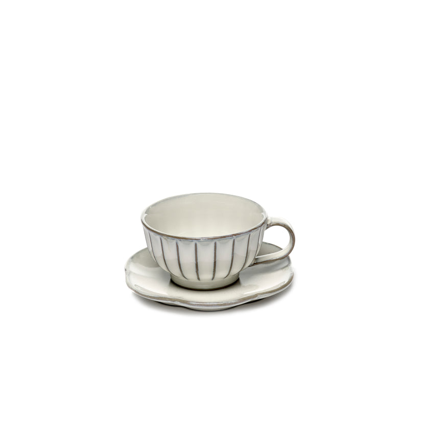 Inku Plate Ribbed M White L 13.9 W 13.9 H 1.3 cm 8/Box