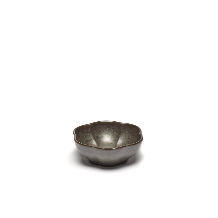 Inku Bowl Ribbed M Green L 11 W 11 H 4 cm 8/Box