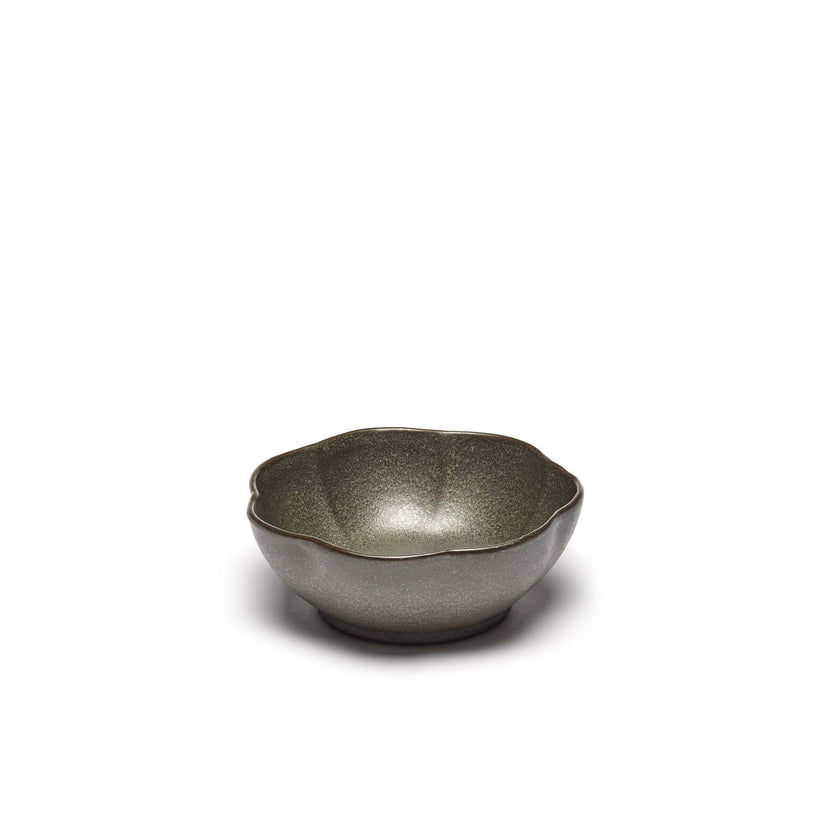 Inku Bowl Ribbed L Green L 13 W 13 H 5 cm 8/Box