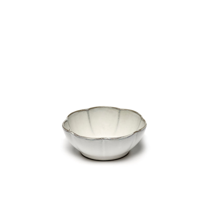 Inku Bowl Ribbed L White L 13 W 13 H 5 cm 8/Box