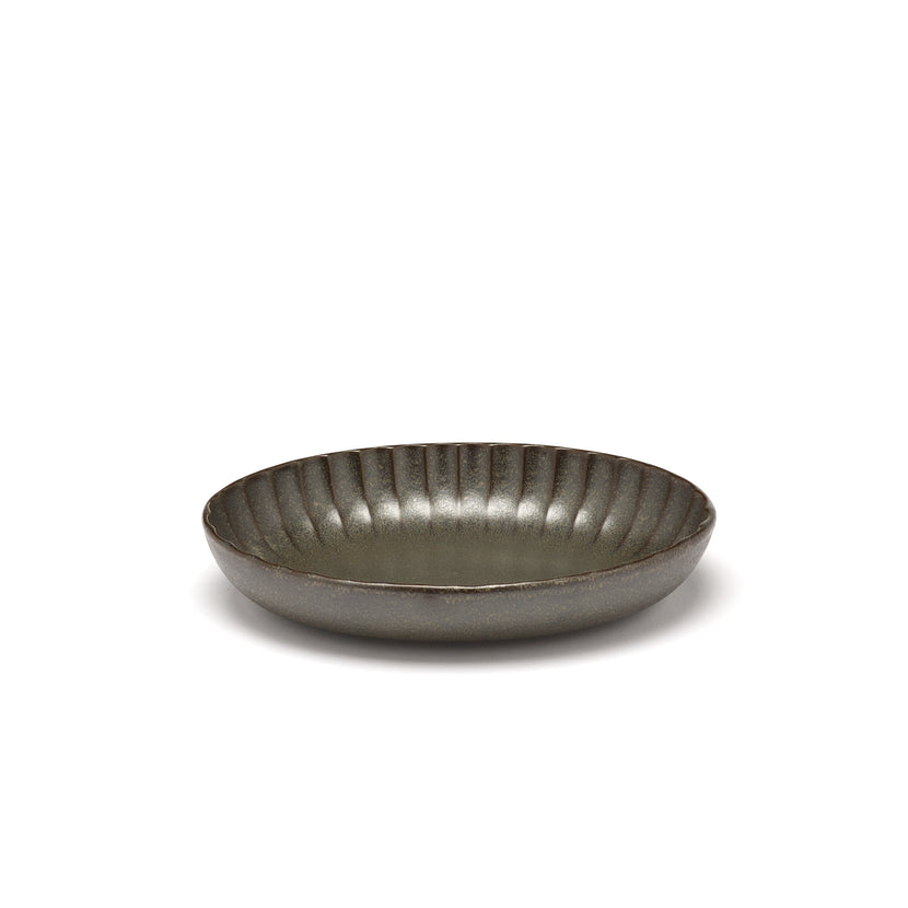 Inku Serving Bowl Oval S Green L 19 W 13 H 3.7 cm 4/Box