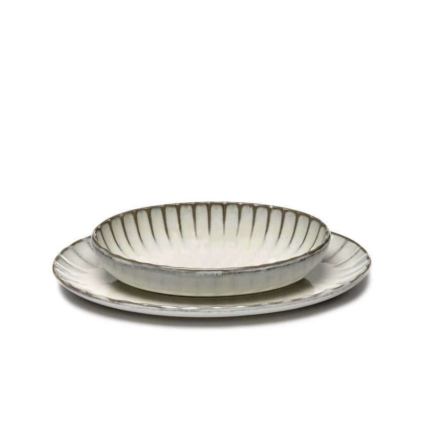 Inku Serving Bowl Oval S White L 19 W 13 H 3.7 cm 4/Box