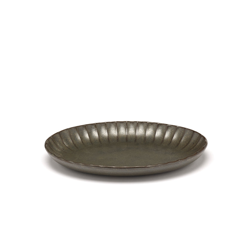 Inku Serving Bowl Oval M Green L 22 W 15.4 H 2.7 cm 4/Box