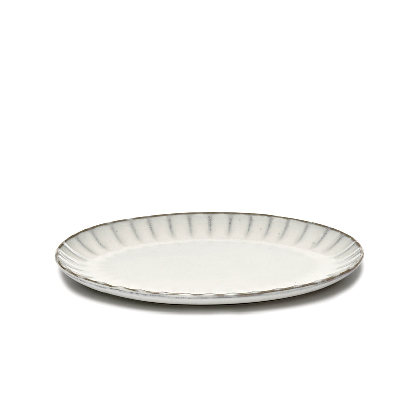 Inku Oval Plate S White L 25 W 17.5 H 1.7 cm 4/Box
