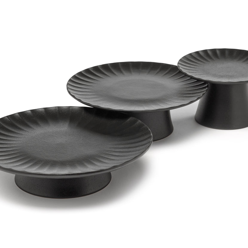 Inku Cake Stand L Black L 24 W 24 H 6.5 cm 2/Box