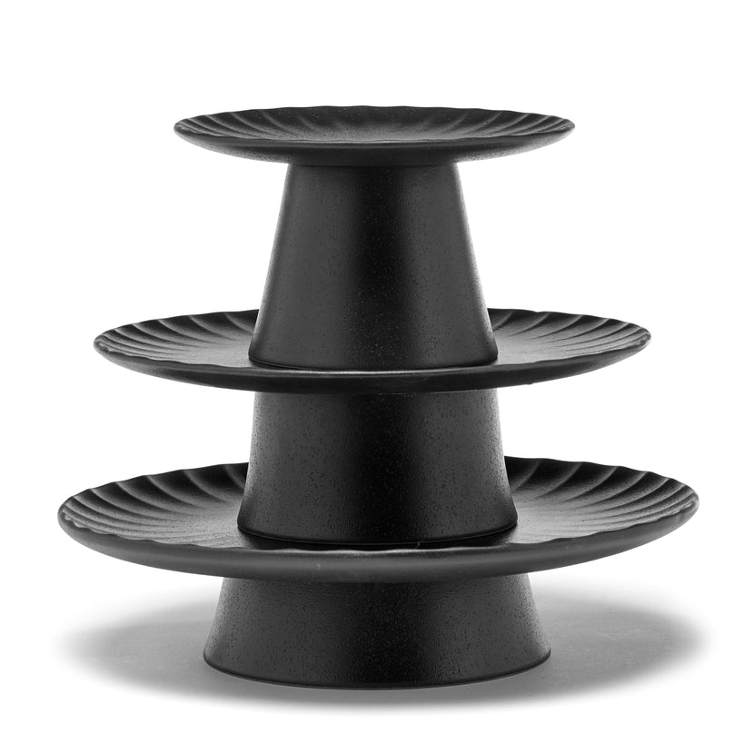 Inku Cake Stand L Black L 24 W 24 H 6.5 cm 2/Box