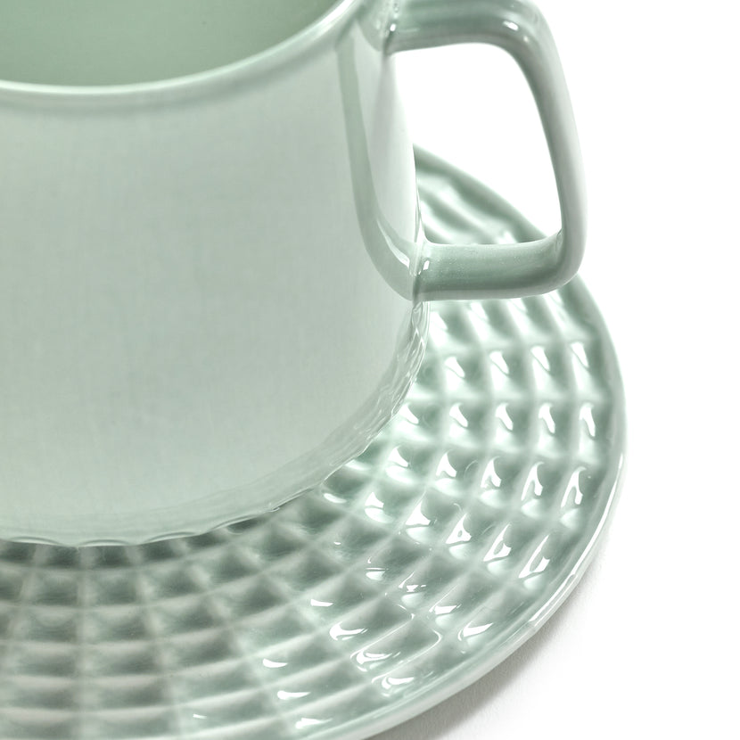 Nido Saucer Coffee Cup Green L 11.5 W 11.5 H 0.9 cm 4/Box