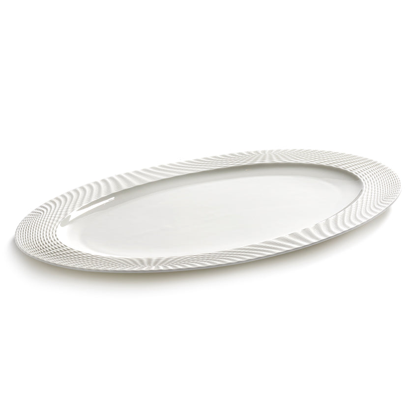 Nido Oval Plate White L 37 W 23.5 H 1.5 cm 2/Box