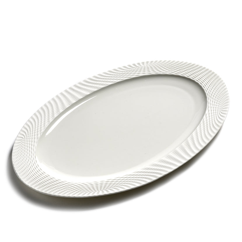 Nido Oval Plate White L 37 W 23.5 H 1.5 cm 2/Box