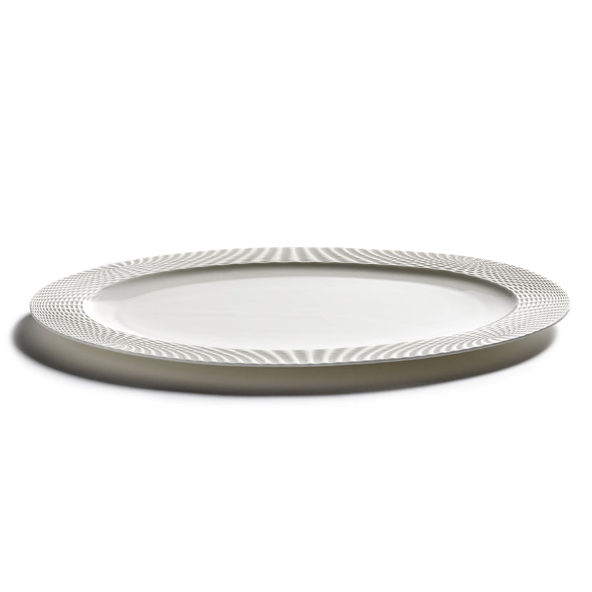 Nido Oval Plate White L 37 W 23.5 H 1.5 cm 2/Box