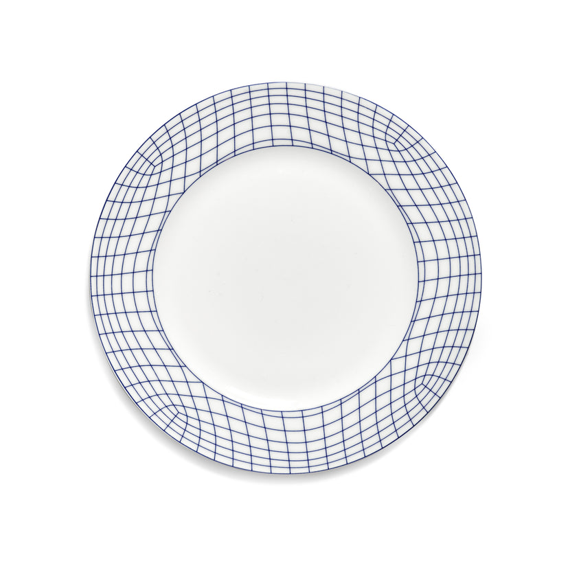 Nido Plate M White-Blue L 24 W 24 H 1.6 cm 4/Box