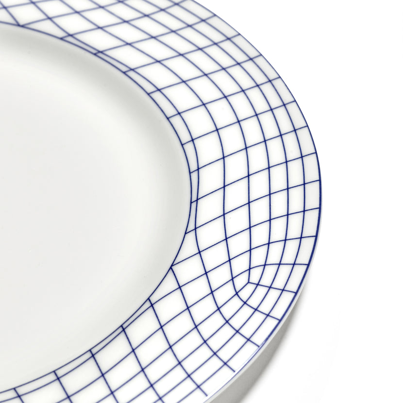 Nido Plate M White-Blue L 24 W 24 H 1.6 cm 4/Box