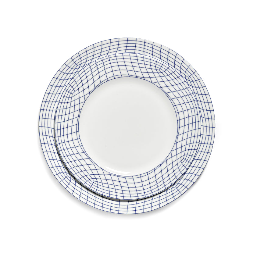 Nido Plate M White-Blue L 24 W 24 H 1.6 cm 4/Box