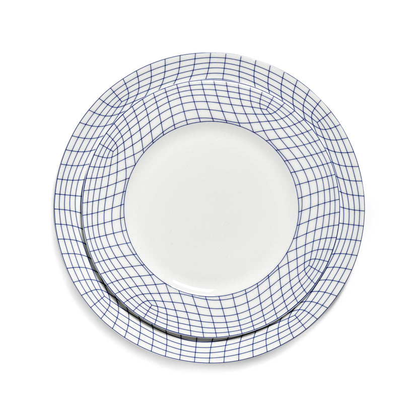 Nido Plate 01 L White-Blue L 29 W 29 H 1.9 cm 2/Box