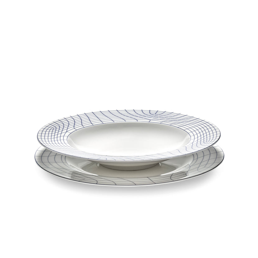 Nido Plate 02 L White-Blue L 29 W 29 H 1.9 cm 2/Box