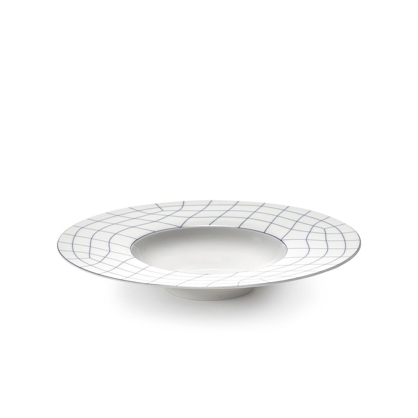 Nido Deep Plate Wide Edge White-Blue L 28 W 28 H 5 cm 2/Box