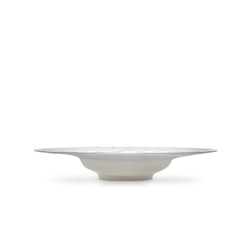 Nido Deep Plate Wide Edge White-Blue L 28 W 28 H 5 cm 2/Box