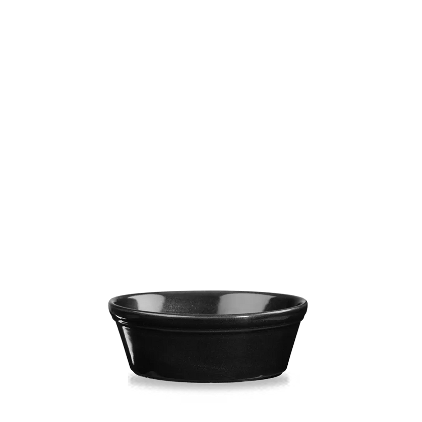 Metallic Black Oval Pie Dish 6"X4.75" 12/box