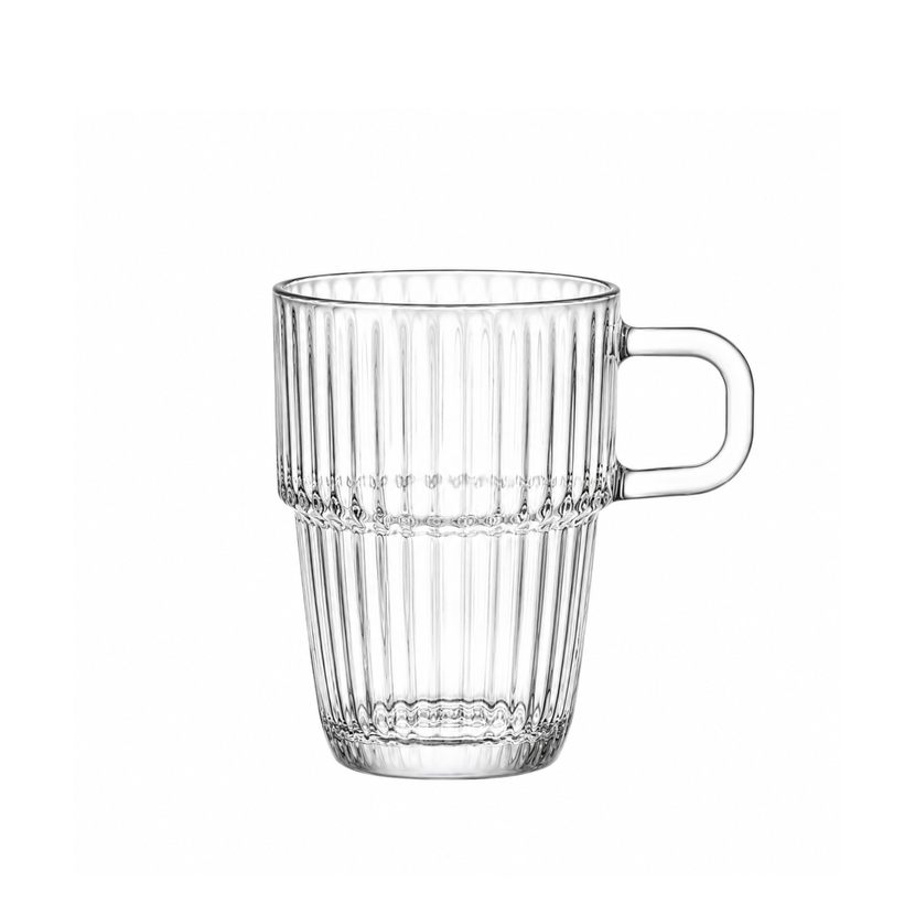 Barshine koffiemok 315 ml – stapelbare warmtebestendige glazen mok voor koffie en thee in de horeca
