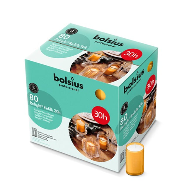 ReLight refills, Burn time 30 hours, Amber, box of 80