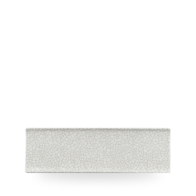 Viana Charcoal Grey Tasting Tray 30 x 9 cm – langwerpige porseleinen tray met reliëf – Churchill – set van 6

