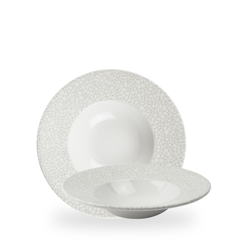 Viana Charcoal Grey Wide Rim Bowl 24 cm – porseleinen schaal met brede rand

