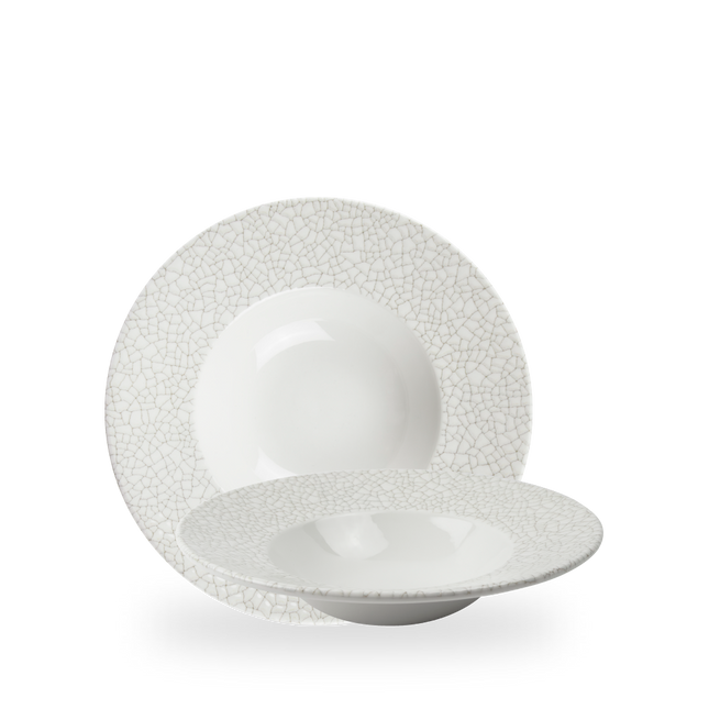 Viana Charcoal Grey Wide Rim Bowl 24 cm – porseleinen schaal met brede rand

