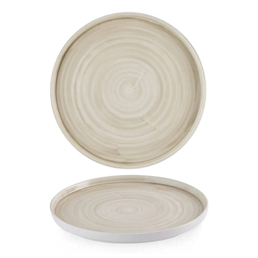 Stonecast Canvas Natural Walled Plate 28cm 6/box