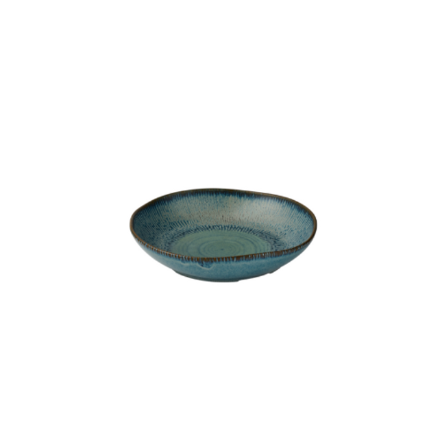 Churchill Cascade Sapphire Blue Natural Deep Bowl 25 cm – set van 6 diepe kommen met levendige blauwe glazuur, perfect voor soepen, salades en stijlvolle horeca-presentaties.