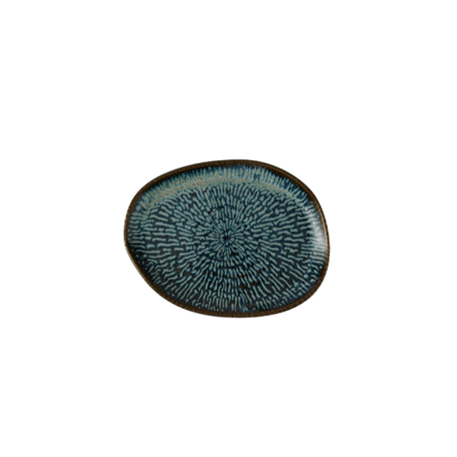 Churchill Cascade Sapphire Blue Natural Oblong 26 x 20 cm – set van 6 elegante rechthoekige borden met levendige blauwe glazuur, ideaal voor horeca en creatieve foodpresentaties.