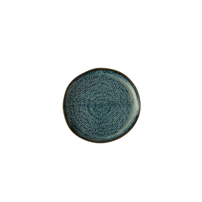 Churchill Cascade Sapphire Blue Natural Plate 22 cm – set van 6 borden met levendige blauwe glazuur, ideaal voor het serveren van voorgerechten en desserts in stijlvolle horeca-omgevingen.