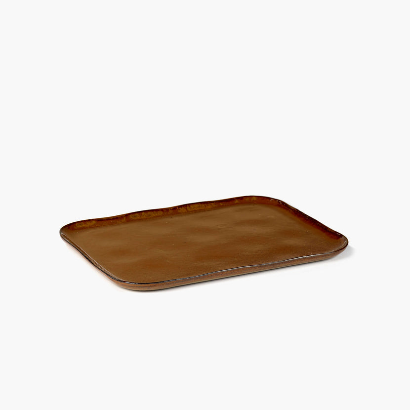 Rectangular Plate N°1 Xl Ocher/Brown 4/box