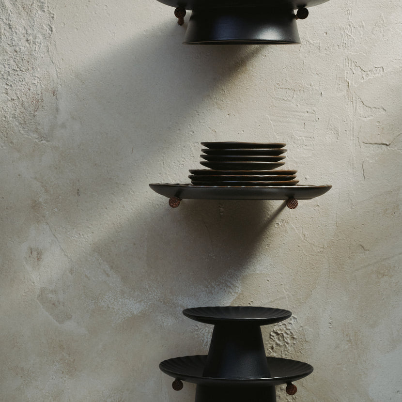 Inku Cake Stand S Black L 15 W 15 H 9 cm 2/Box