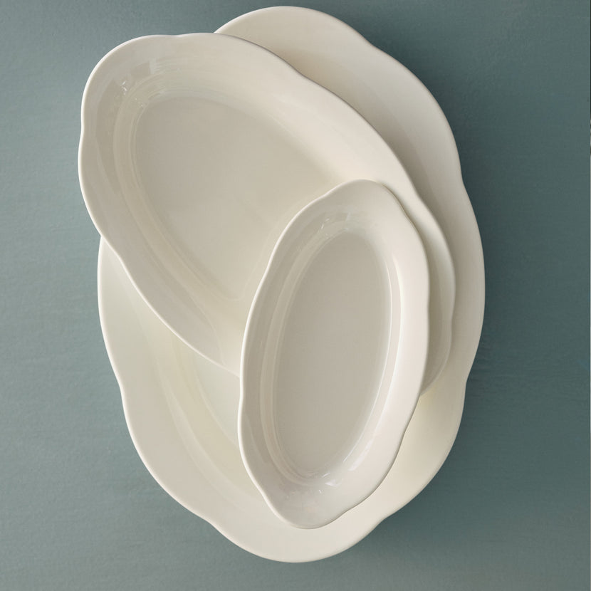 Silhouette High Oval Plate L White 2/Box