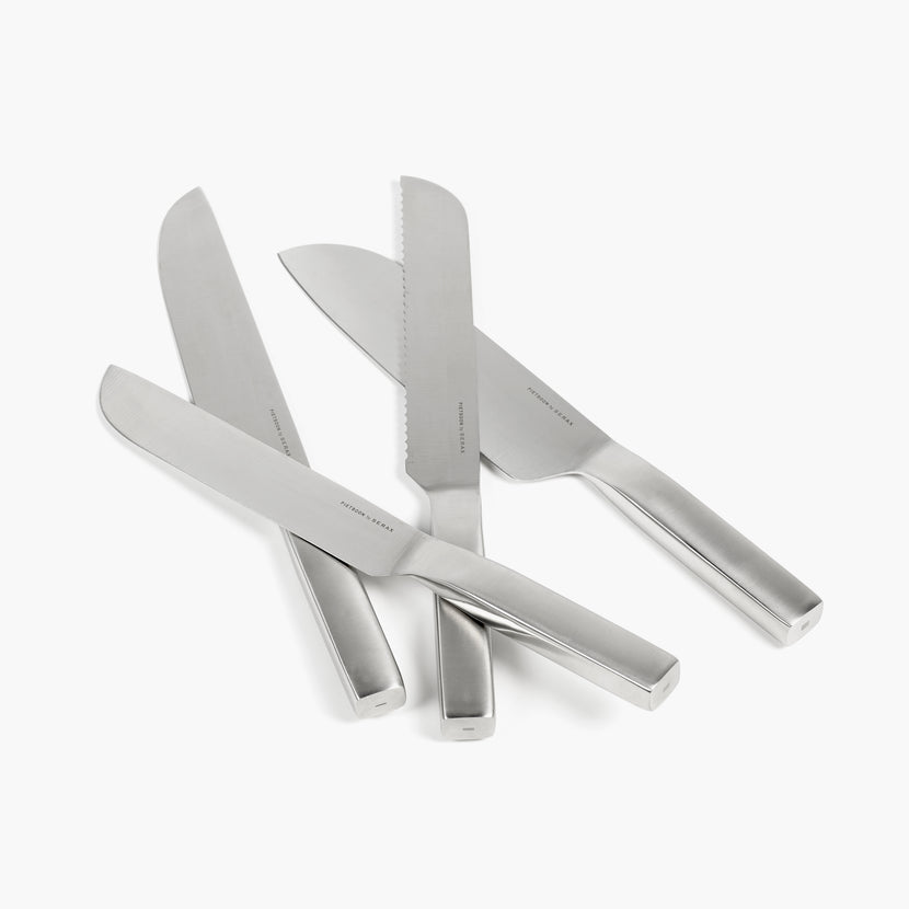 Messenset met houten messenblok Base