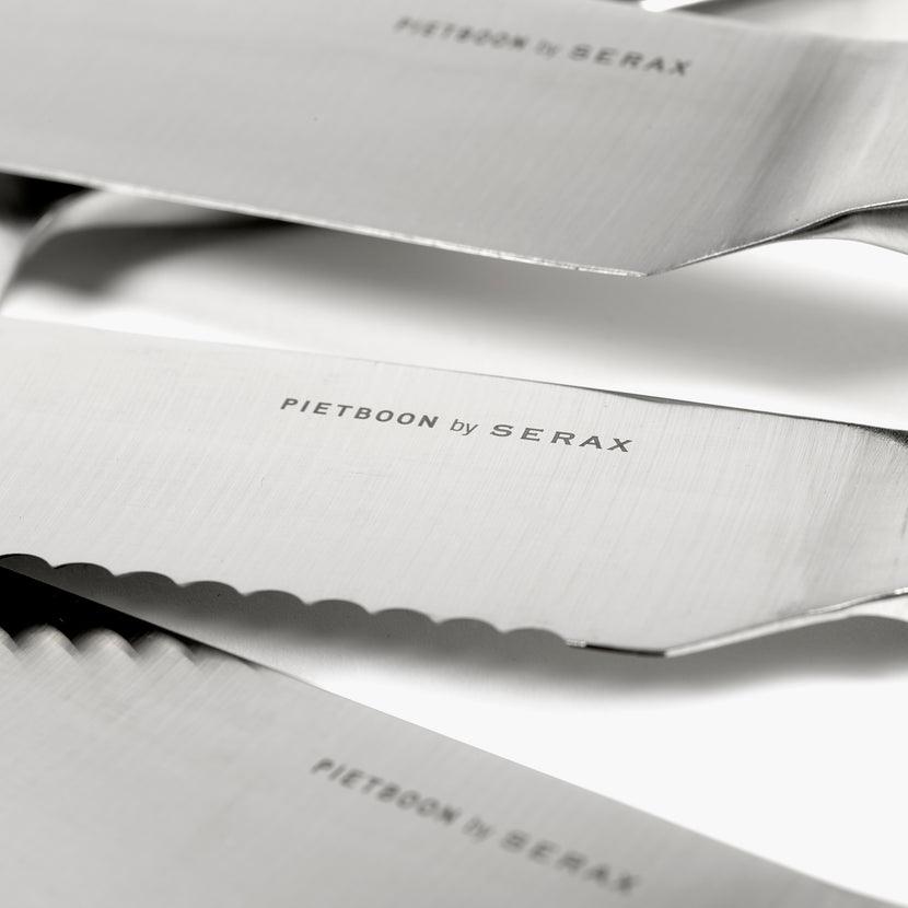 Messenset met houten messenblok Base