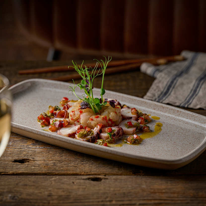 Emerge Stonecast Speckled White Rect. Plate 25,1 x 10 cm 6/box