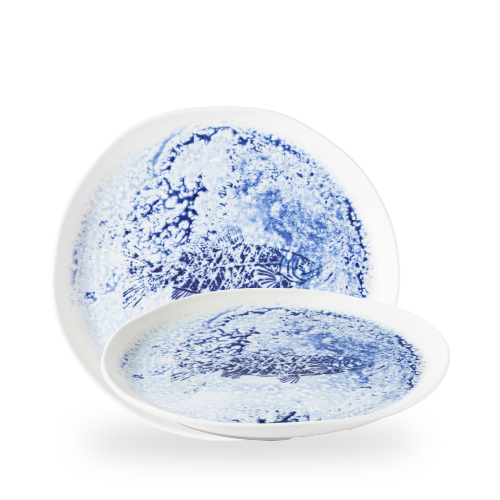 Churchill Fresco Pisces Blue organisch bord 28 cm
