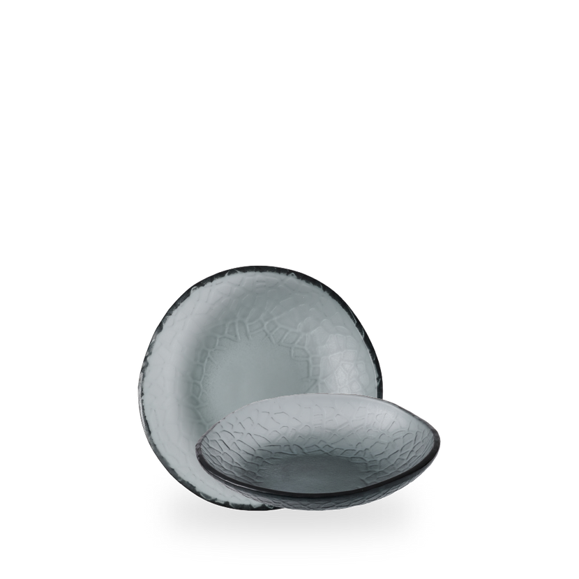 Churchill Viana Glass Dusk kom 17 cm – rookgrijze glazen kom met Viana-patroon – set van 6 – APS Glass & Bar Supply

