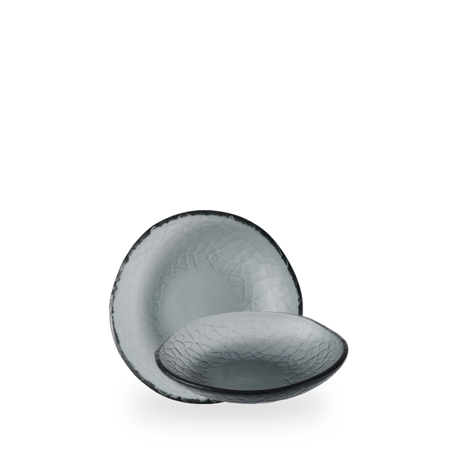 Churchill Viana Glass Dusk kom 17 cm – rookgrijze glazen kom met Viana-patroon – set van 6 – APS Glass & Bar Supply

