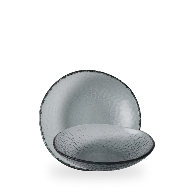 Churchill Viana Glass Dusk kom 21 cm – glazen kom met organische vorm en Viana-reliëf – set van 6 – APS Glass & Bar Supply

