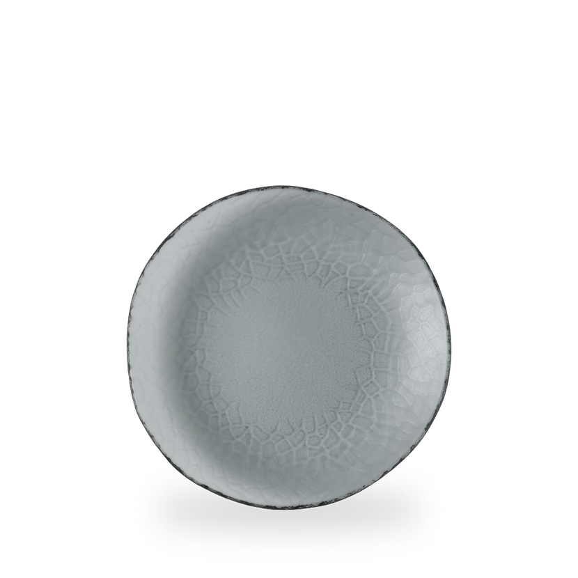 Churchill Viana Glass Dusk bord 22,5 cm – rookgrijs glazen bord met patroon – set van 6 – APS Glass & Bar Supply

