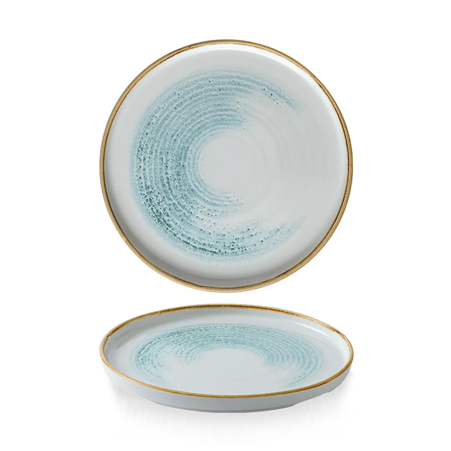 Homespun Accents Aquamarine Walled Plate 21cm 6/box