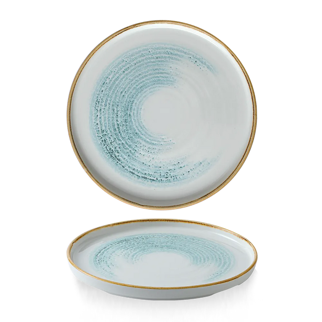 Homespun Accents Aquamarine Walled Plate 26cm 6/box