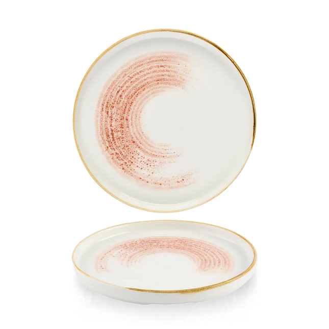 Homespun Coral Walled Plate 21 cm 6/box