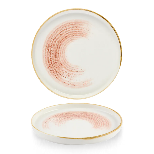 Homespun Coral Walled Plate 26cm 6/box