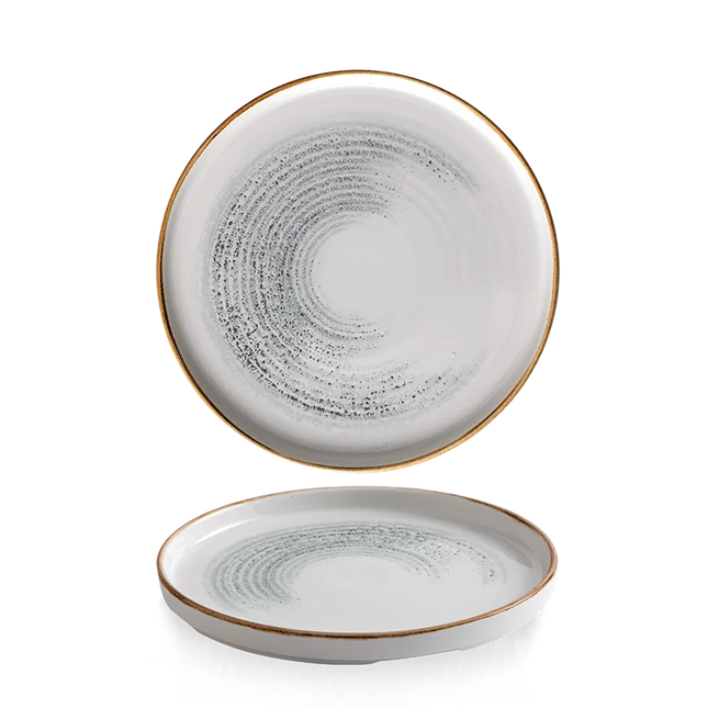 Homespun Accents Jasper Gray Walled Plate 21cm 6/box