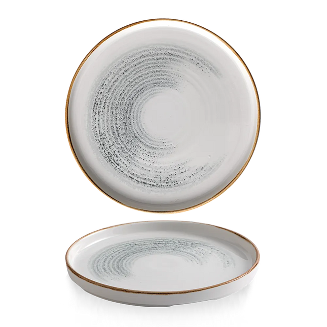 Homespun Accents Jasper Gray Walled Plate 26cm 6/box