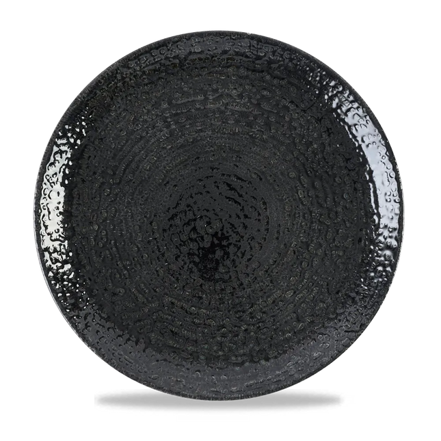 Homespun Black Evolve Coupe Plate 28.8cm 12/box