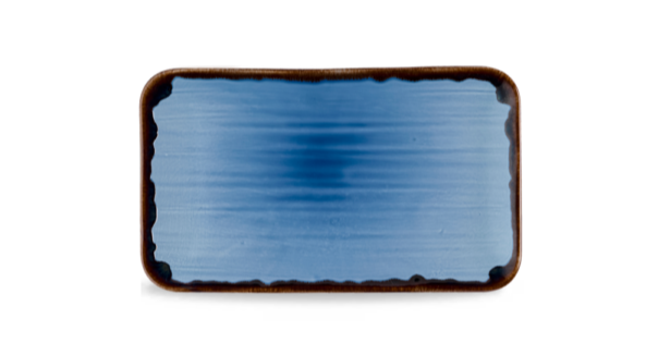 Harvest Indigo Rectangular Plate 10.6X15.7cm 12/box